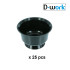 25 Elegant Black Reusable and Recyclable Plastic Dessert Cups 155 ml D. 9,5 x Ht. 5,7 cm - D-Work