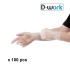 100 Micro Powdered Vinyl Gloves Size L (8/9) Durable, Comfortable and Versatile for Food Service Use - D-Work