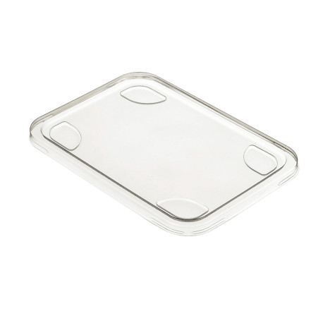 50 Transparent Lids for 2 Compartment 705, 840 ml PP Plastic Trays - Practical and Resistant D-Work