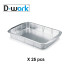 100 Plats 1/4 Gastro Bas 1150 ml (264 x 160 x H. 40 mm) Pratique et Résistant en Aluminium Usage Alimentaire - D-Work