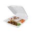 50 Biodegradable Cane Pulp 2 Compartment Trays 705 ml (445+260 ml) 179 x 127 x 55 mm Single-Use - D-Work