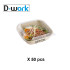 50 PET Crystal Lids for 1000, 750, 480ml D. 150mm Round Salad Tins - D-Work