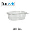 50 PET Salad Trays 1000 ml with Lid (175x166xH.66mm) Practical, Airtight and Resistant - D-Work