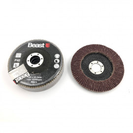 3 flap discs flat D. 125 x Al. 22,23 mm Gr 40 corundum for Wood, metal - 738534 - Beast