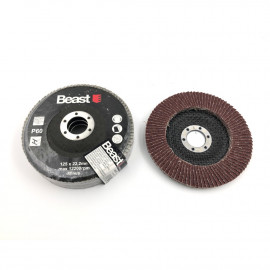 3 flap discs flat D. 125 x Al. 22,23 mm Gr 60 corundum for Wood, metal - 738536 - Beast