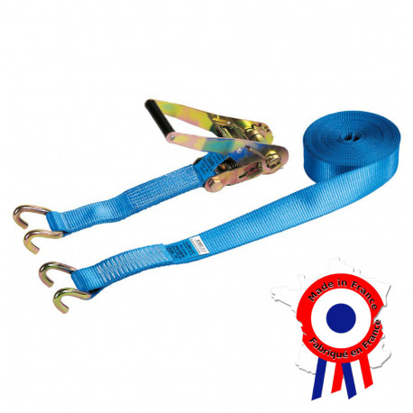 Lashing strap with ratchet and open hooks 9 M x 50 mm 6 Tons SIMPLEX Plate - ASIP1091F - Cobaltix